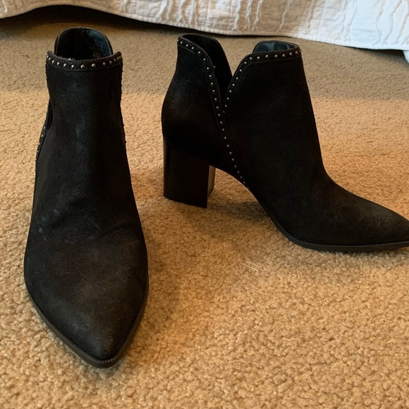 Sole Society Black Studded Faux Suede Booties - Picture 4 of 12